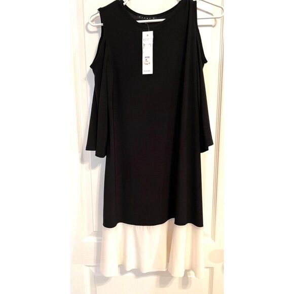 Size 6 Little Black Dress W/ Shoulder Cutout Tiana B Dillard's (Orig. $79) NWT - Picture 3 of 6